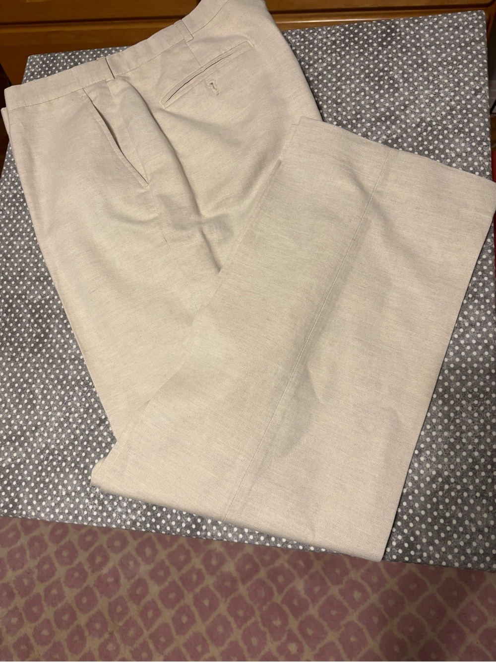 Lands' End Men's Dress Pants in Light Beige